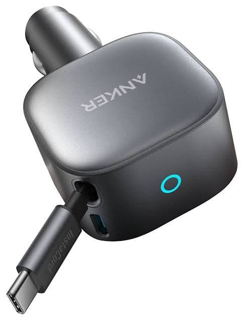 Anker ANKER NANO CAR CHARGER (75W,USB-C PORT,BUILTIN -RETRACTABLE USB-C CABLE) GRAY — Buy in Kenya | Batteriq