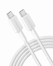 Anker ANKER 322 USB-C TO USB-C CABLE (6FT BRAIDED) WHITE — Buy in Kenya | Batteriq